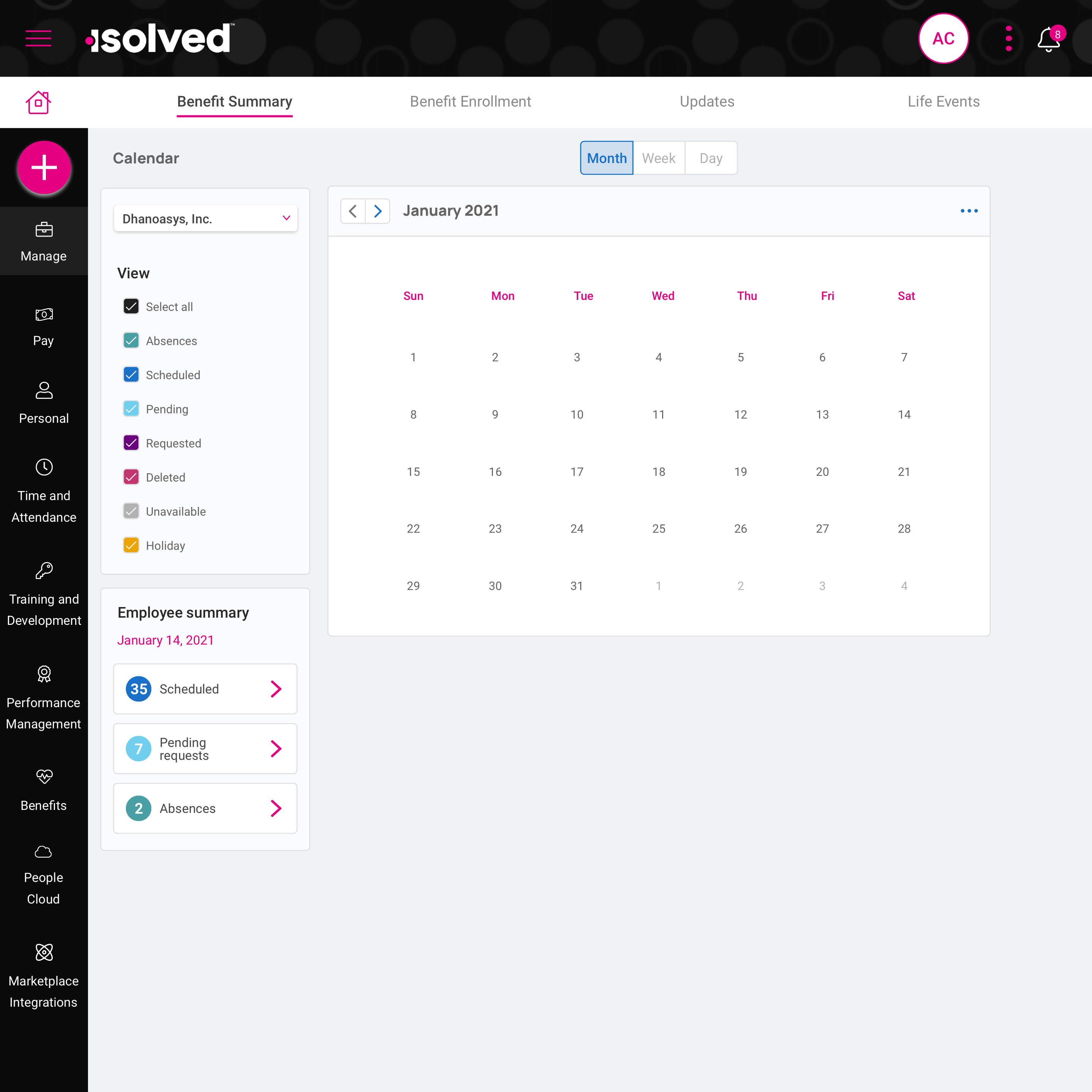 L-manage calendar