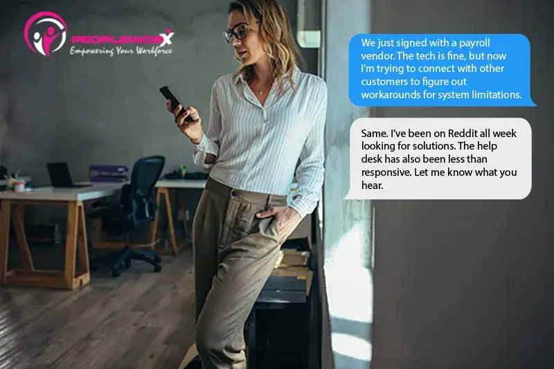 Business owner searching for information online