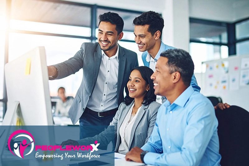 HR leader or small team reviewing workforce data