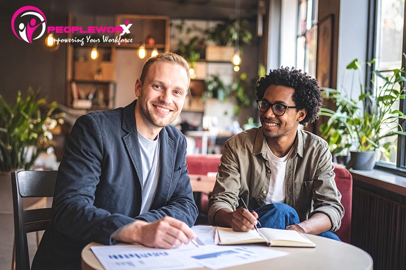 Small business team in a one-on-one check-in